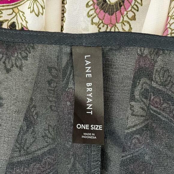 Lane Bryant Sheer Kimono Gray Purple One Size - Picture 3 of 3